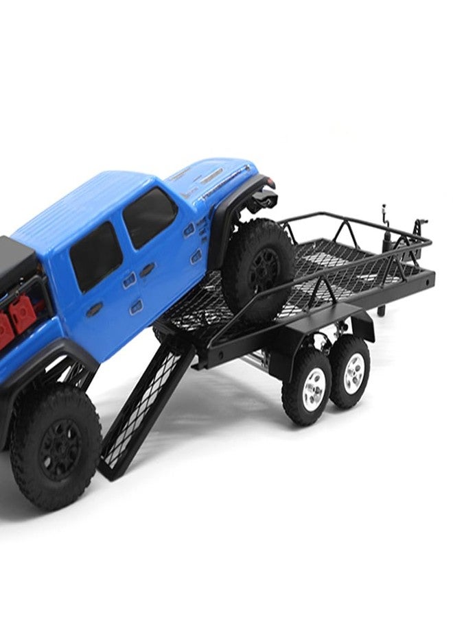 GLOBACT مقطورة GLOBACT 1/24 RC مزودة بخطاف جر، مقطورة مسطحة معدنية لسيارات TRX4M و Axial SCX24 و FMS FCX24 و 1/18 و 1/24 RC Crawler Upgrade - Image 5